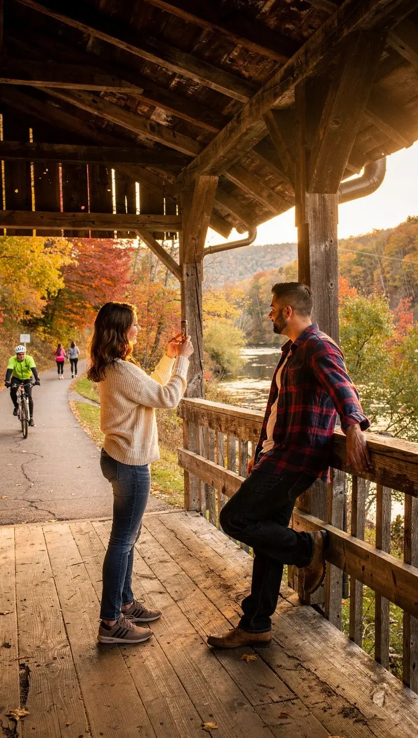 Zabytkowa architektura z kwietnikami i lampami ulicznymi na tle nieba.